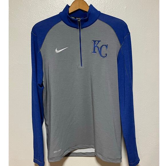 Men's Nike Dri Fit Kansas City Royals Baseball Pullover Long Sleeve Top Sz S - Picture 1 of 7